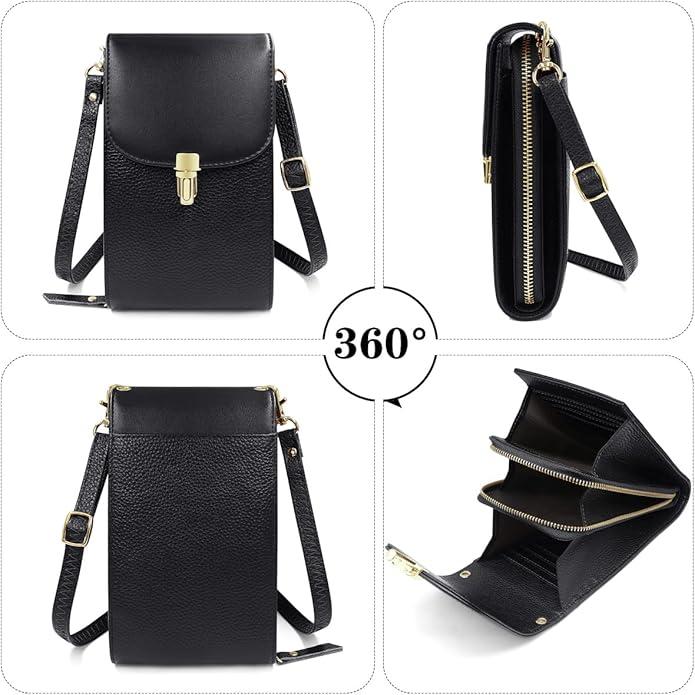 Produktbild Only-Bags.Store Handytasche aus echtem Leder, Umhängetasche, Umhängetasche, 8 Kartenfächer