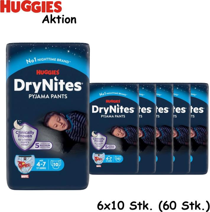 Image du produit Huggies nuits sèches (Taille M, Pack, 10 pièce(s))