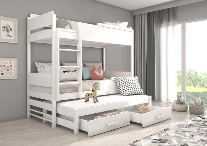 Produktbild ADRK Furniture Etagenbett verdreifachen mit Matratzen QUEEN 180x80 (180 x 80 cm)