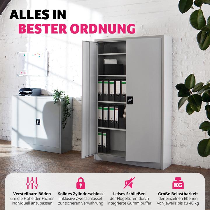 Produktbild tectake Aktenschrank (90 x 40 x 140 cm)