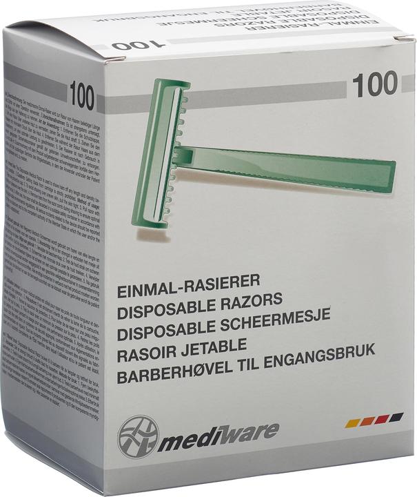 Actual product image Mediware Disposable razor with blade guard non-sterile green