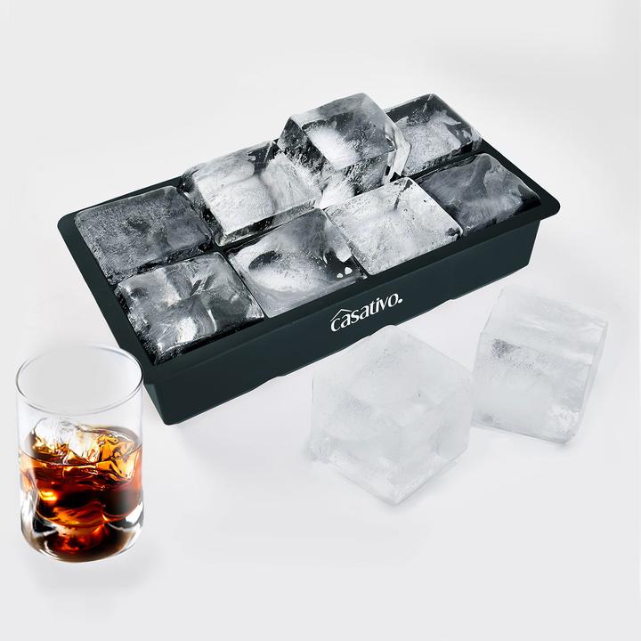 Actual product image Casativo Set of 6 XXL silicone ice cube mould, 8 cavities, 5 x 5 cm, for 1 litre