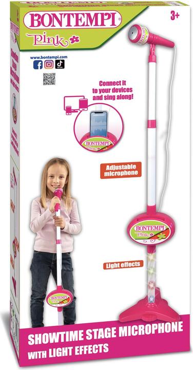 Actual product image Bontempi Stage microphone with MP3 connection, lighting effects and smartphone compartment