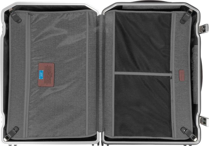 Actual product image Piquadro PQ-Light - Ultra Slim Large Hard Shell Trolley Black/Leather (67 l, L (90 - 115l))