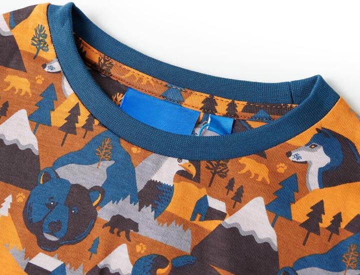 Produktbild VidaXL Kinderpyjama mit Langen Ärmeln Cognac 116,Material: 100 (116)