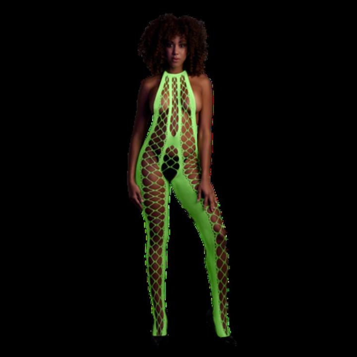 Image du produit Ouch! Bodystocking with Halterneck - Green - XS/XL (Taille unique)