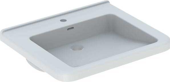 Produktbild Geberit Renova Nr. 1 Comfort, Waschtisch, unterfahrbar,600x550 mm, ohne Hahnloch, ohne Überlauf, we (410 mm, 600 mm)