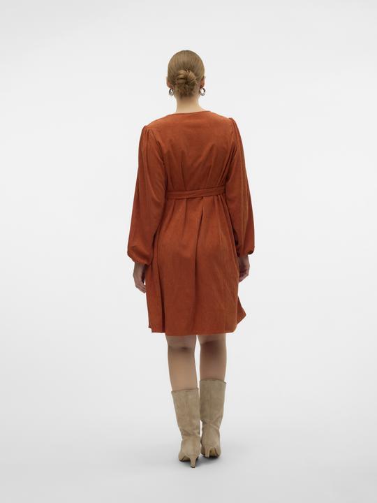Produktbild Mamalicious Normal geschnitten V-Ausschnitt Elastische Bündchen Ballonärmel Kurzes Kleid Kleid (M)