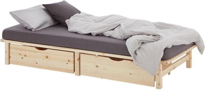 Image du produit Homestyle4u Palettenbett mit Lattenrost (100 x 200 cm)