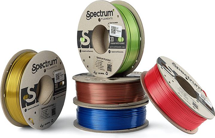 Image du produit Filament PLA Silk (PLA, 1.75 mm, 250 g, Or, Cuivre, Vert, Bleu, Rouge)