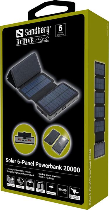 Produktbild Sandberg Solar 6-Panel (20000 mAh, 20 W, 74 Wh)