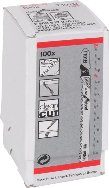 Image du produit Bosch Professional Zubehör Lame de scie sauteuse T 101 B, propre