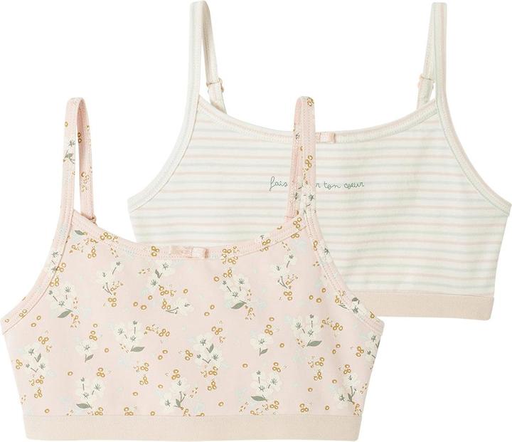 Vertbaudet 2er-Pack Mädchen Bustiers, Blumen Oeko-Tex