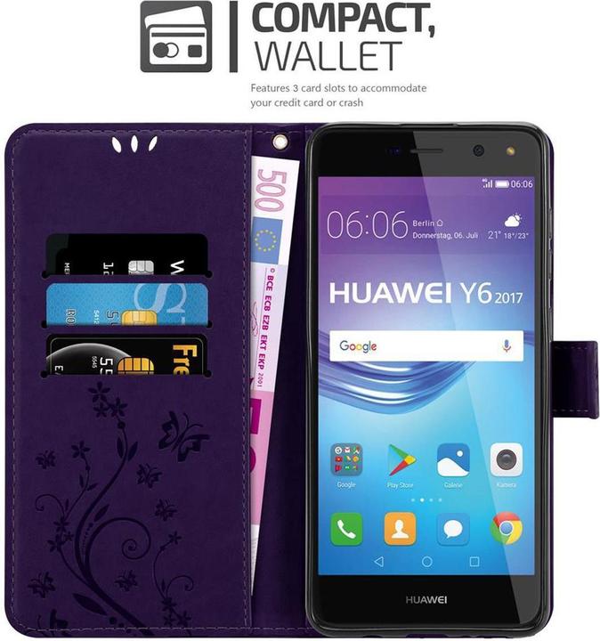Image du produit Cadorabo Couverture du livre de fleurs (Huawei Y6 (2017), Huawei Y5 (2017))
