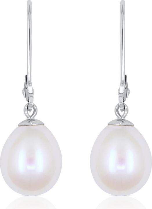 Image du produit Muau Boucles d'oreilles or blanc 750 perle d'eau douce 9.5-10mm (Or blanc 750/18K)