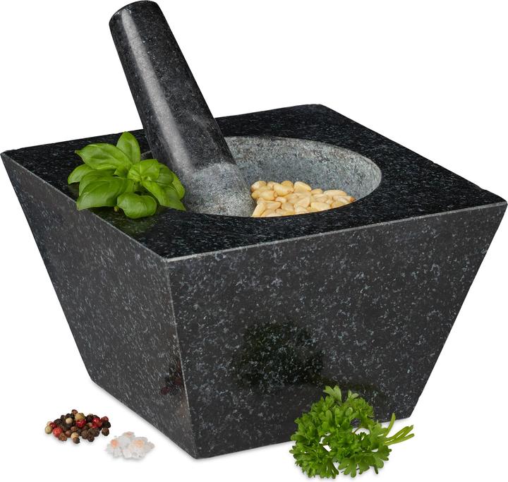 Image du produit Relaxdays Mortier et pilon, forme carrée