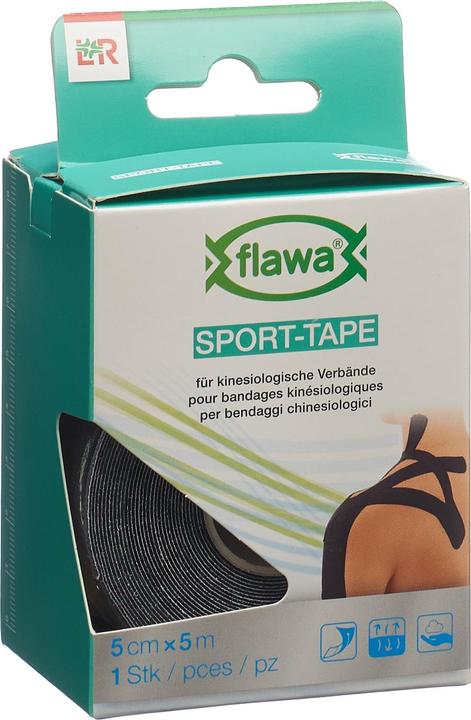 Produktbild Flawa Sport-Tape 5cmx5m schwarz (5 m)