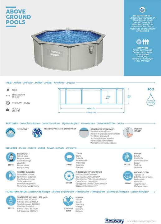 Produktbild Bestway Hydrium Splasher (Ø 360 x 120 cm)
