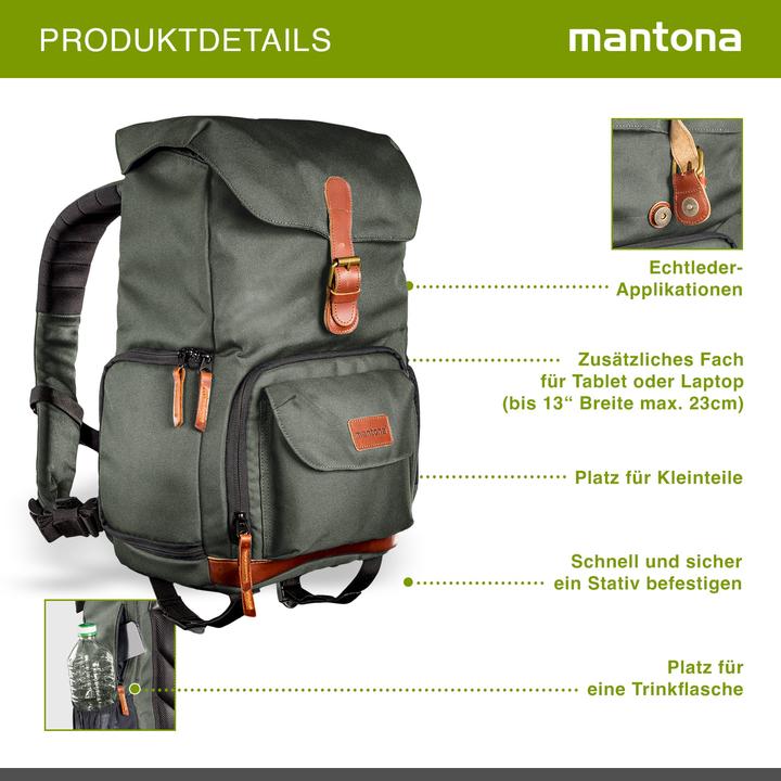 Actual product image mantona Luis junior retro photo backpack (Photo backpack, 29.70 l)