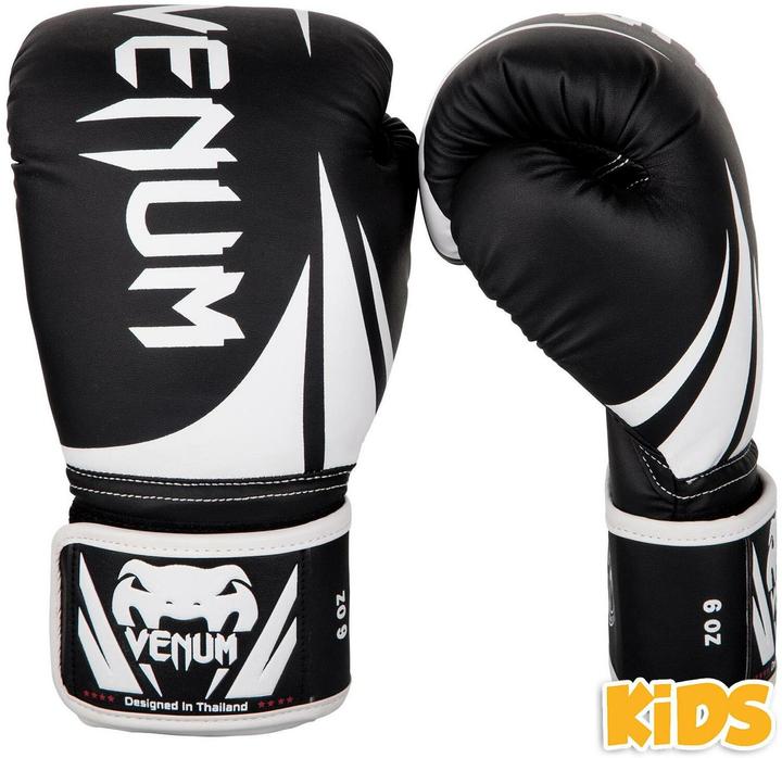 Actual product image Venum Challenger 2.0 Kids Boxing Gloves - Black/White (6 OZ, One size)