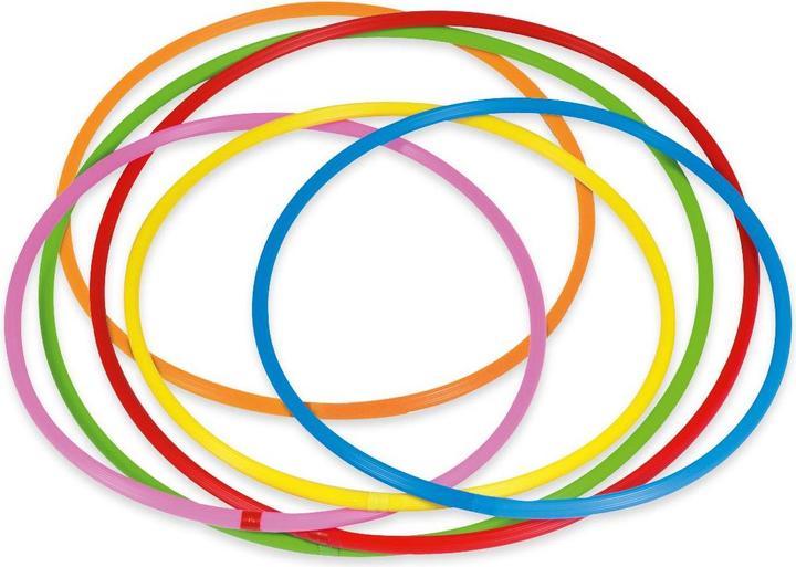 Betzold Hula-Hoop Reifen Regenbogen-Set, 6 Stück (60 cm, 170 g)