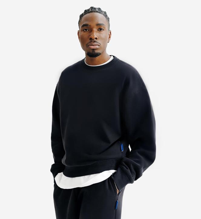 Decathlon Sweatshirt Herren Oversized Rundhals - schwarz