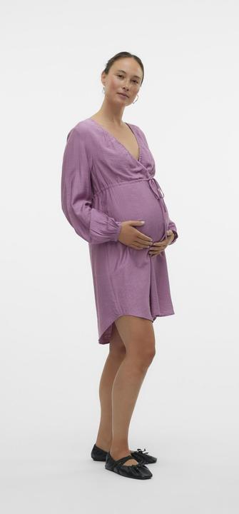 Produktbild Mamalicious Normal geschnitten V-Ausschnitt Elastische Bündchen Kurzes Kleid Kleid (XXL)
