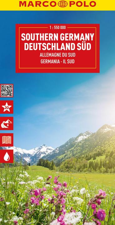 Actual product image Travel Map Germany South 1:550,000