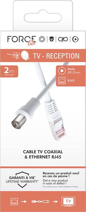 Actual product image Force Power Koaxialkabel 9.52mm / Ethernet RJ45 2m (Antenna cable)