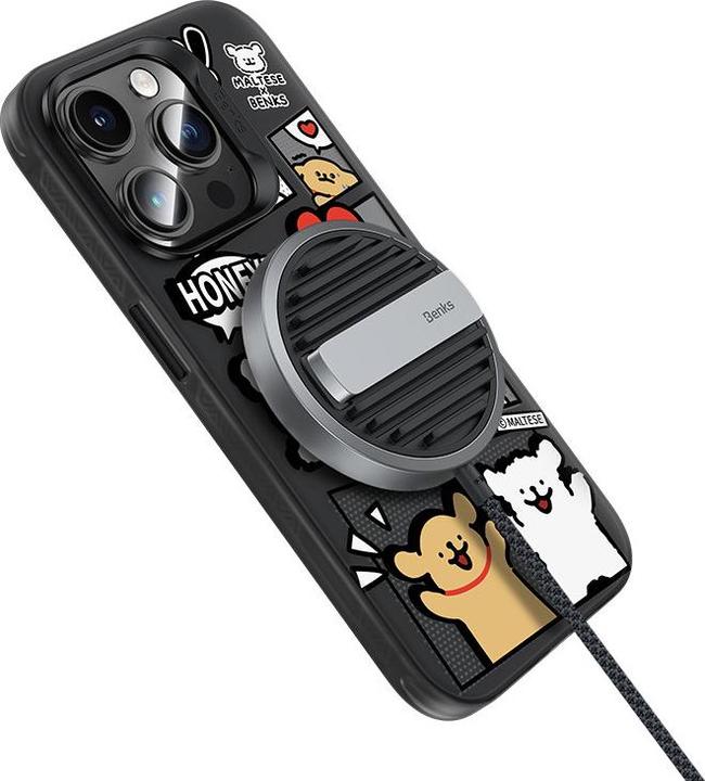 Image du produit Benks Collaboration Housse iPone 15 Pro Max - Chiot maltais noir (Apple iPhone 15 Pro Max)