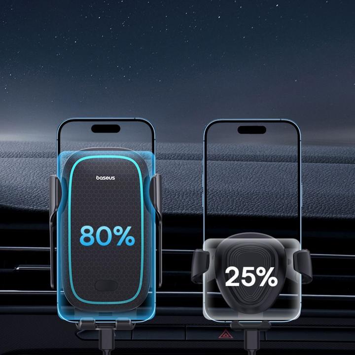 Actual product image Baseus Wireless Charging Car Mount MilkyWay Pro 15W (black)