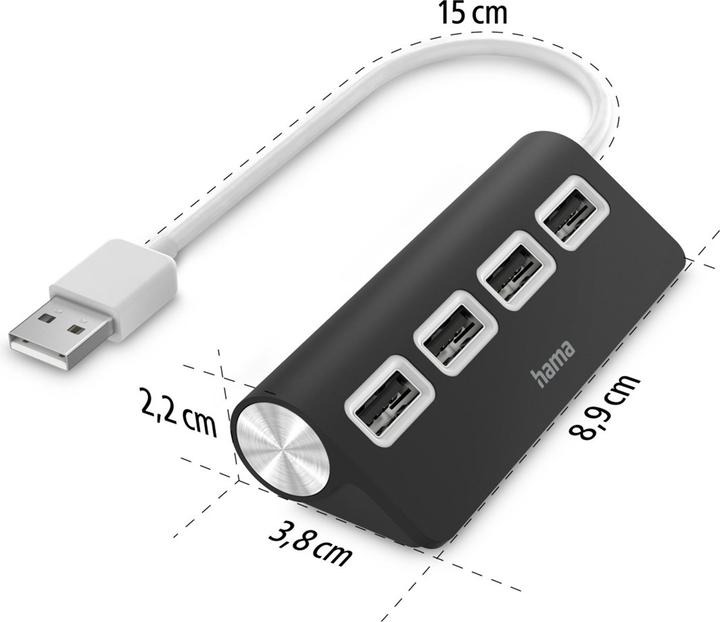 Actual product image Hama USB-A-Hub (USB-A, 4 Ports)