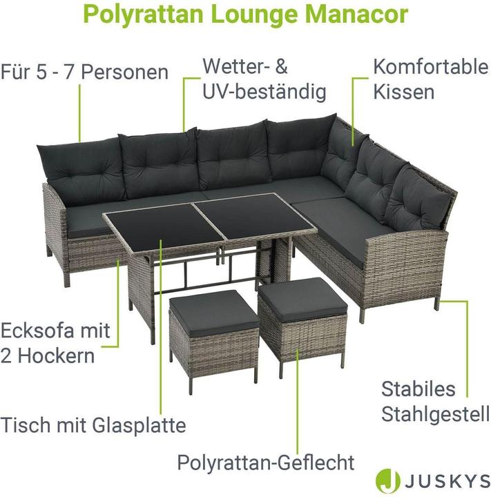 Image du produit Juskys Polyrattan Lounge