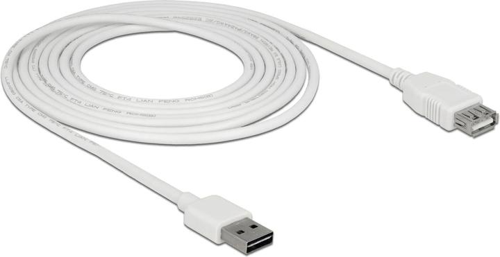 Produktbild Delock USB2.0-Verlängerungskabel Easy, 3m, weiss (3 m, USB 2.0)