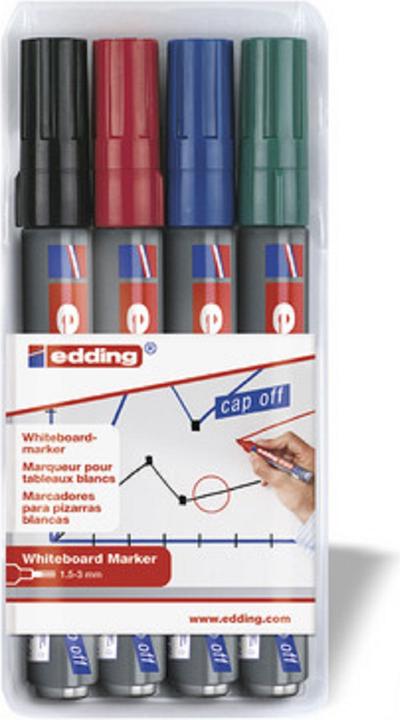 Edding Whiteboard-Marker 251 (Mehrfarbig, 3 mm, 4 x)