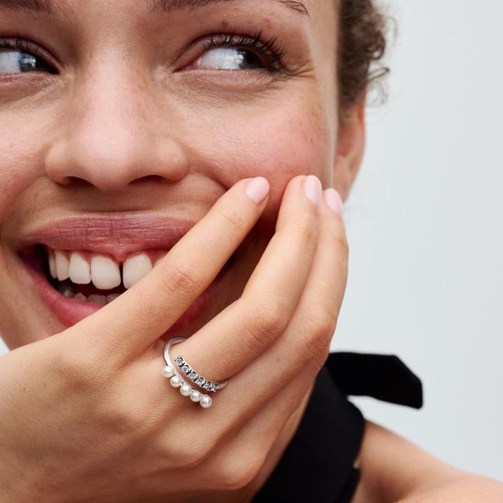 Produktbild Pandora Behandelte Süsswasserzuchtperlen & Pavé Offener Ring (52, 925 Silber)