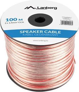 Image du produit Lanberg SC-2X15-10CC-1000-TR câble audio Transparent (100 m, 1.50 mm²² mm)