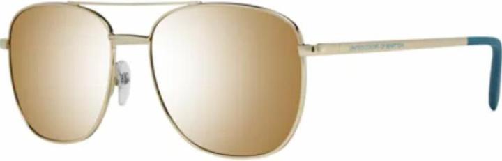 Image du produit Benetton Couleurs unies des lunettes de soleil rectangle d'or unisexe