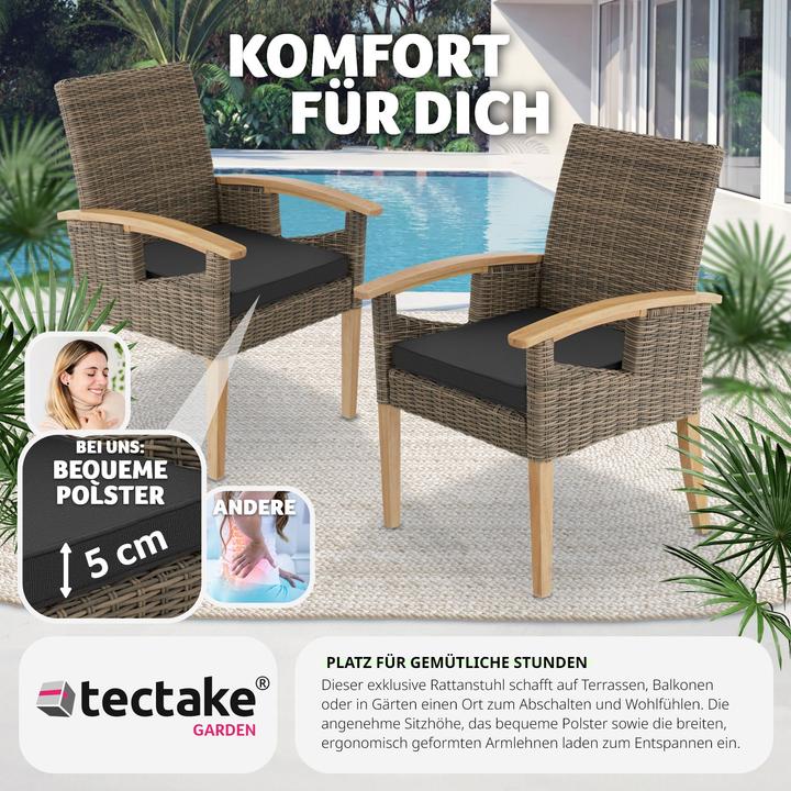 Produktbild tectake Rattan Stuhl Rosarno