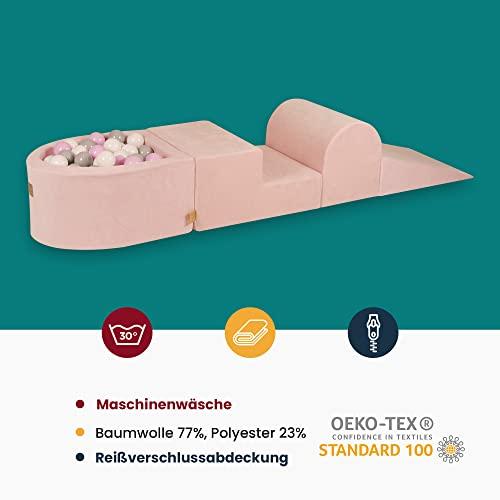Produktbild Activity Board Schaumstoffspielplatz mit Ballpool 200x45cm/100 Bälle für Kinder - Baby-Softbausteine, Boucle