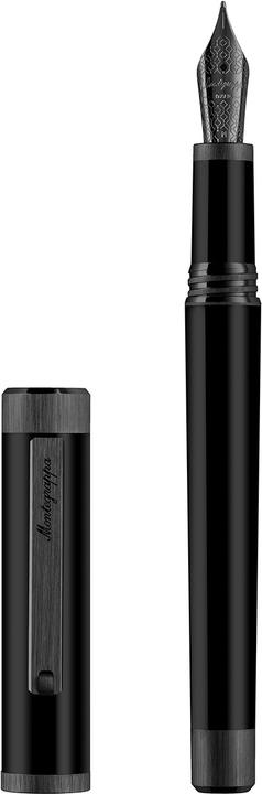 Actual product image Montegrappa Iszei3ic mg Fountain Pen, Zero Rod Ultra Black, Steel Nib M