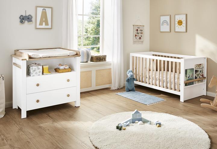 Actual product image Pinolino Lova" wide children's room set, 2-piece. (Changing unit, Baby cot)