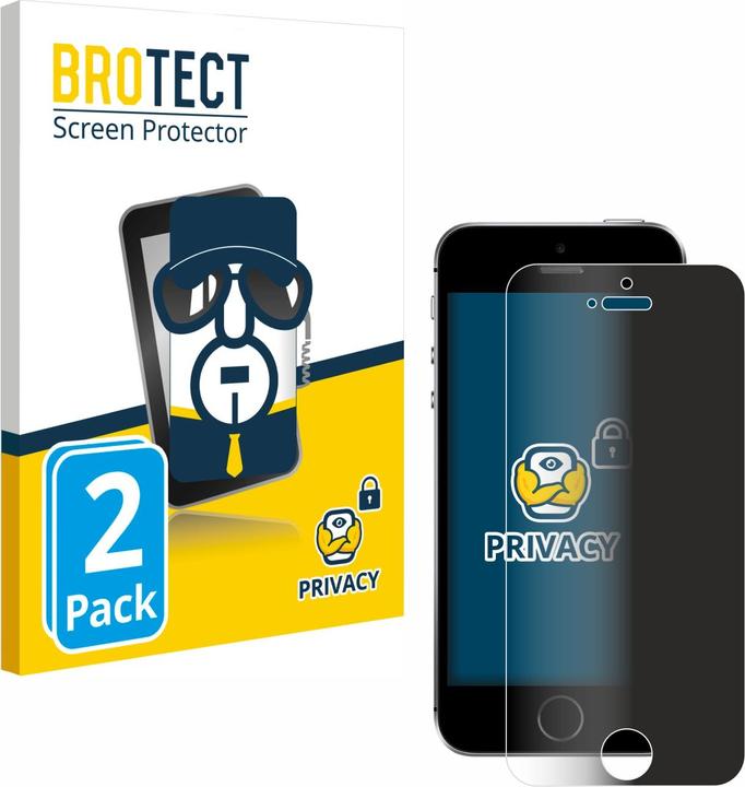 Productafbeelding BROTECT Anti-spionnetje privacyfolie Beschermfolie tegen blauw licht (2 Stuk, Apple iPhone SE)