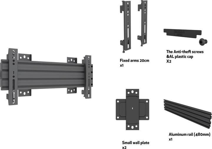 Image du produit Multibrackets Support mural Ultrastretch, VESA 100x100-400x200 (Mur, 37")