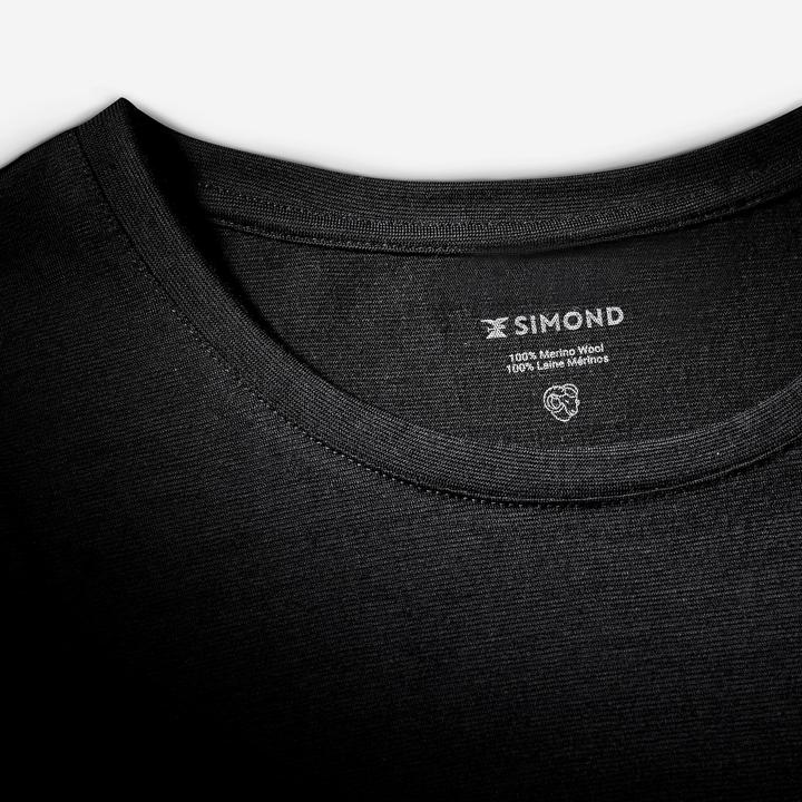 Produktbild Simond Merinoshirt Herren kurzarm 100 % Merinowolle - schwarz (L)