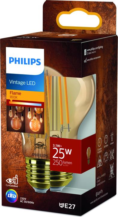 Actual product image Philips Amber (E27, 3.10 W, 250 lm, 1 x, F)