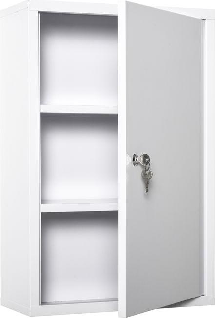 Actual product image Swisshandel24 Medicine cabinet First aid cabinet with lock 3 compartments Steel White 40 x 18 x 60 cm (40 x 18 x 60 cm)