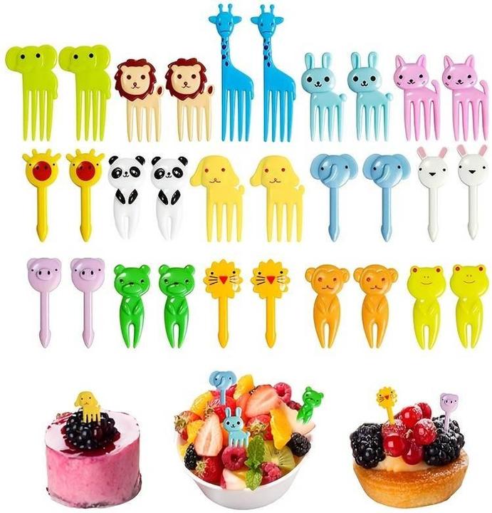 Actual product image Cbx Mini Fruit Forks 30 Piece Animals (30 x)