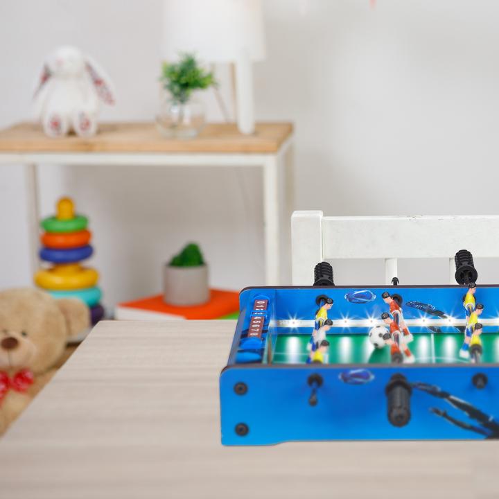 Immagine prodotto Relaxdays Biliardino Calcio Balilla da Tavolo, Blu