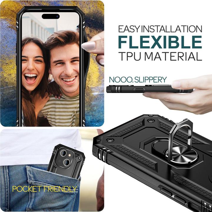 Immagine prodotto Nalia Coperchio ad anello antiurto in stile militare (Apple iPhone 15)